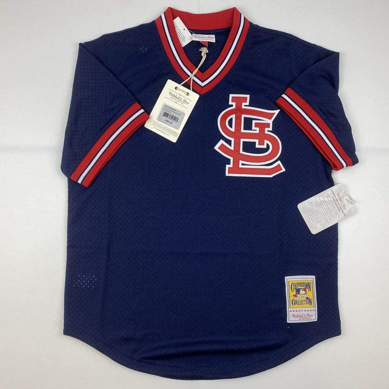 Autographed/Signed Ozzie Smith St. Louis Blue M&N Baseball Jersey JSA COA