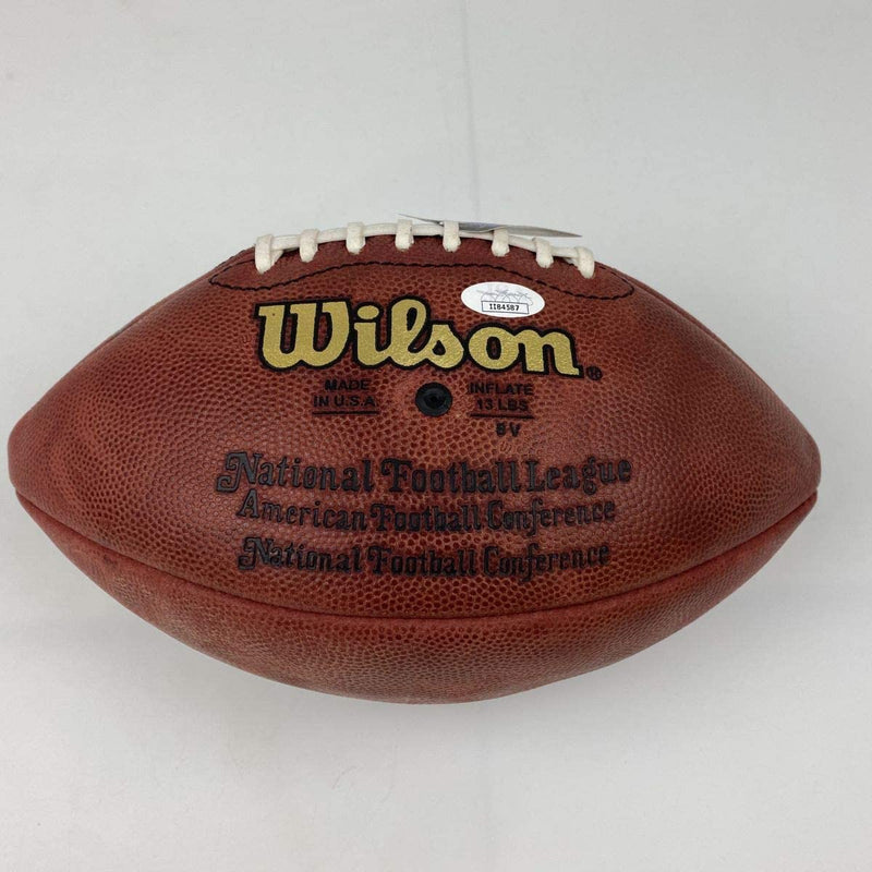 Autographed/Signed Lamar Jackson Baltimore Ravens Authentic The Duke Full Size Football JSA COA