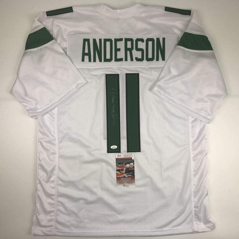 Autographed/Signed Robby Anderson New York 2019 White Football Jersey JSA COA