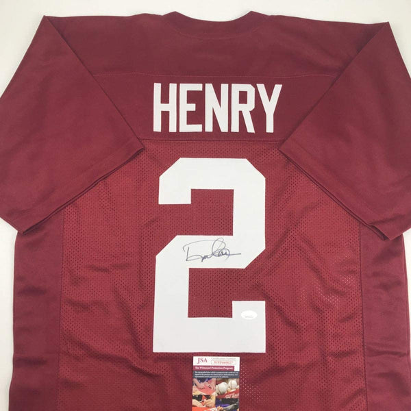 Autographed/Signed Derrick Henry Alabama Red College Football Jersey JSA COA
