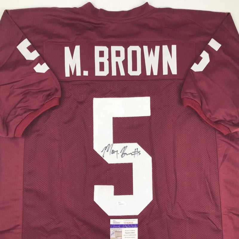Autographed/Signed Marquise Brown Oklahoma Red College Football Jersey JSA COA