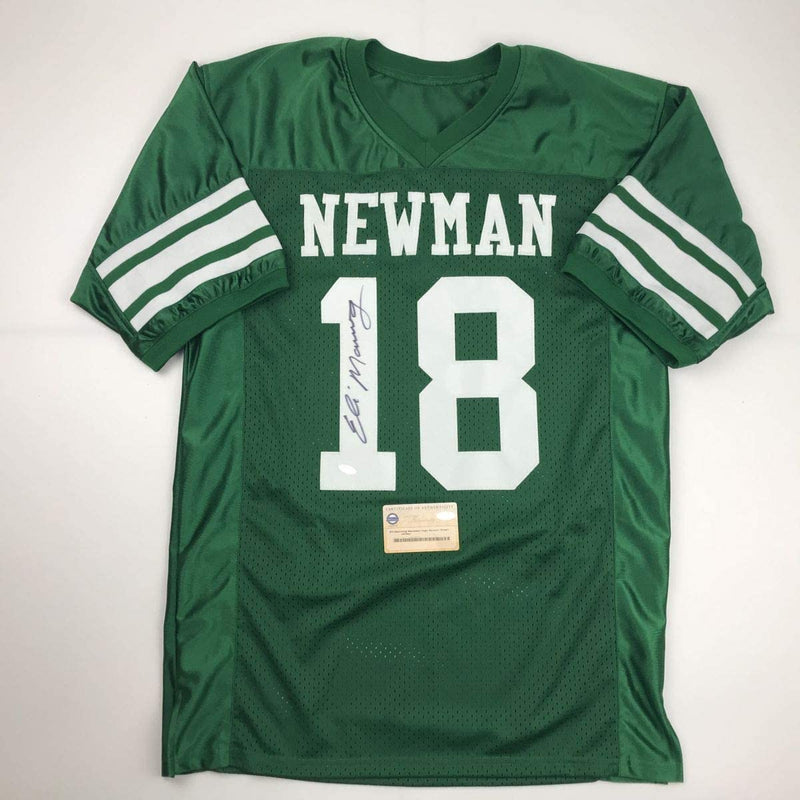 Autographed/Signed Eli Manning Newman High Schol Green Football Jersey Steiner Sports COA