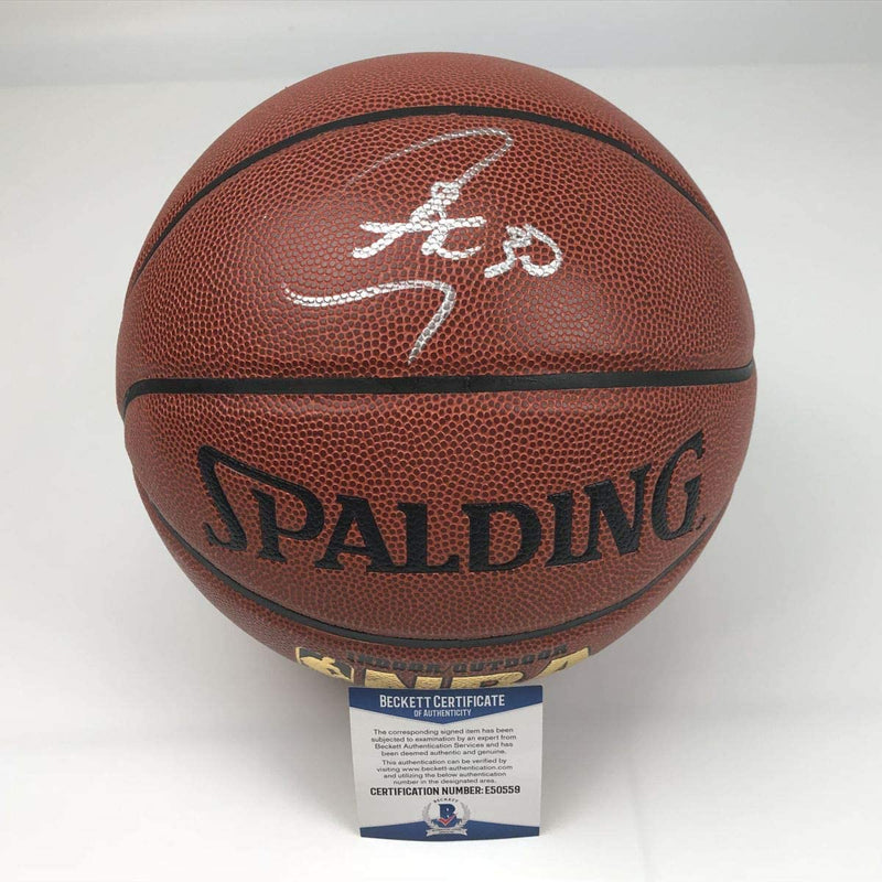 Autographed/Signed Stephen Steph Curry Golden State Warriors Full Size Spalding Basketball Beckett BAS COA