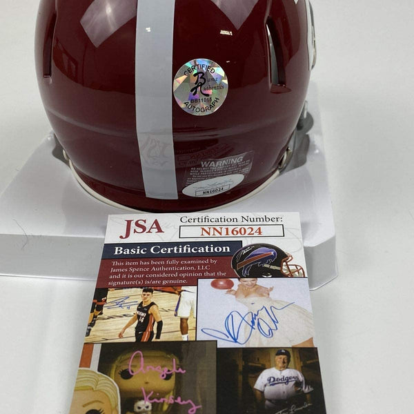 Autographed/Signed Derrick Henry Alabama Crimson Tide Mini College Football Helmet JSA COA