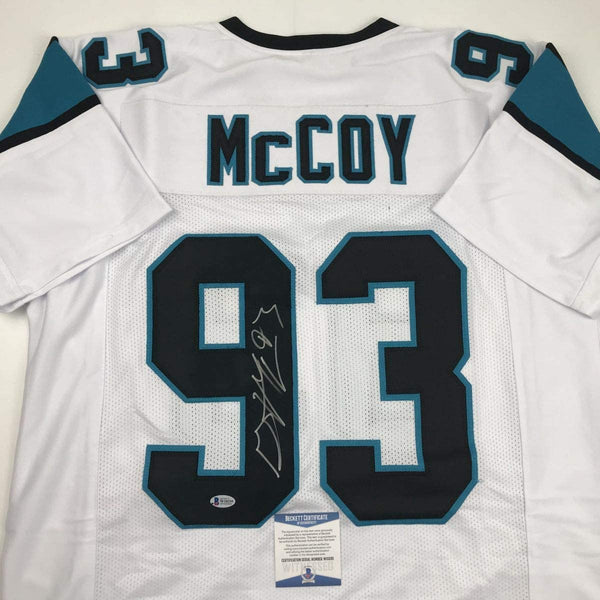 Autographed/Signed Gerald McCoy Carolina White Football Jersey Beckett BAS COA