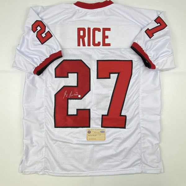 Autographed/Signed Ray Rice Rutgers White College Football Jersey Steiner Sports COA