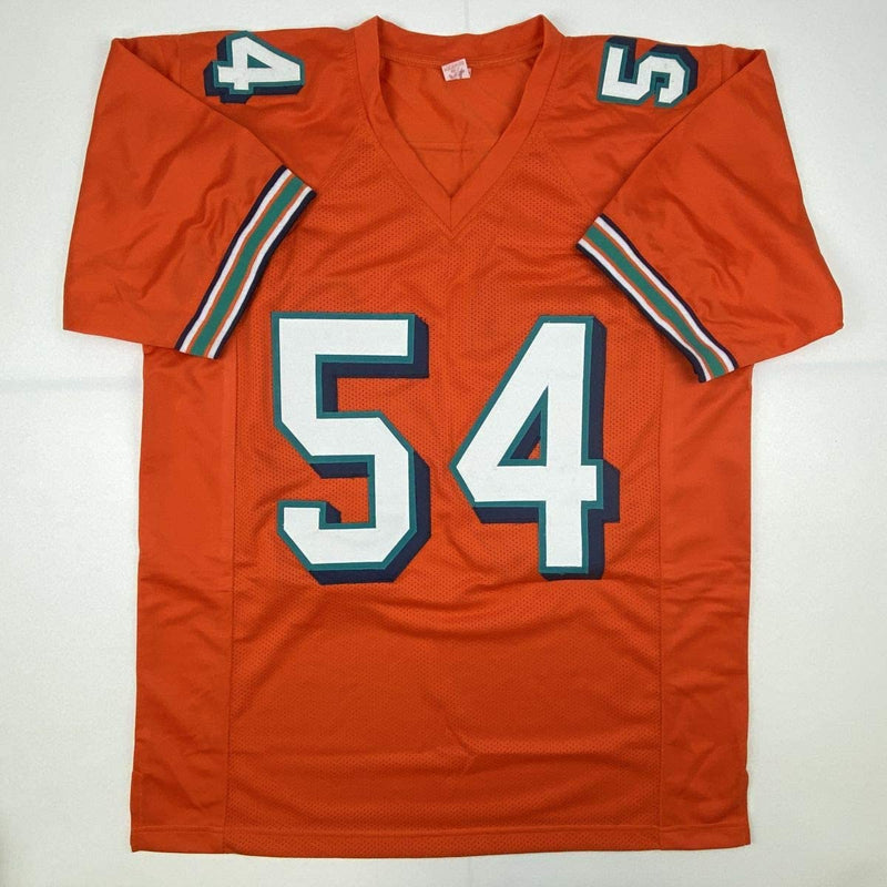 Autographed/Signed Zach Thomas Miami Orange Football Jersey JSA COA