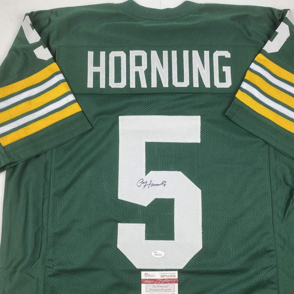 Autographed/Signed Paul Hornung Green Bay Green Football Jersey JSA COA