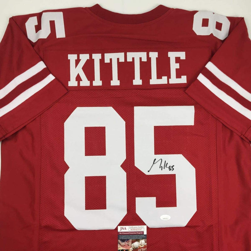 Autographed/Signed George Kittle San Francisco Red Football Jersey JSA COA