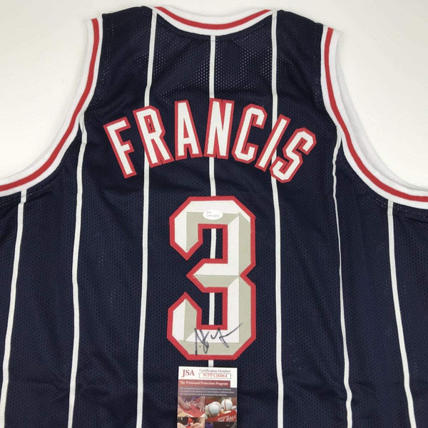 Autographed/Signed Steve Francis Houston Blue Basketball Jersey JSA COA