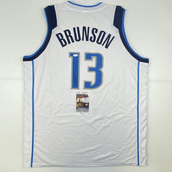 Autographed/Signed Jalen Brunson Dallas White Basketball Jersey JSA COA