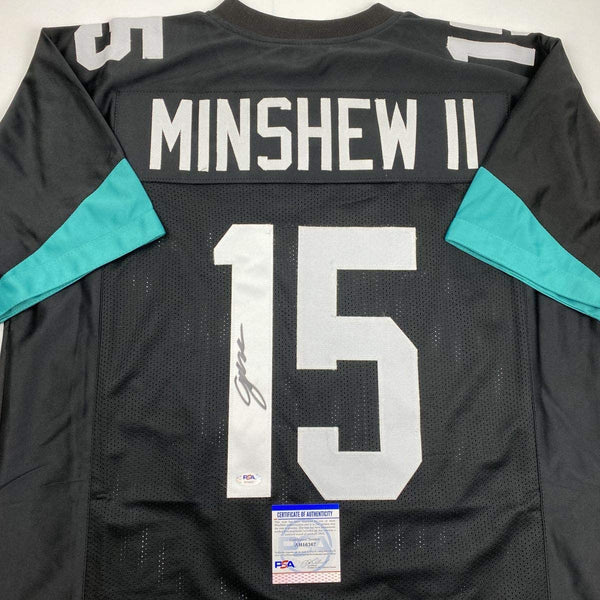 Autographed/Signed Gardner Minshew II Jacksonville Black Football Jersey PSA/DNA COA