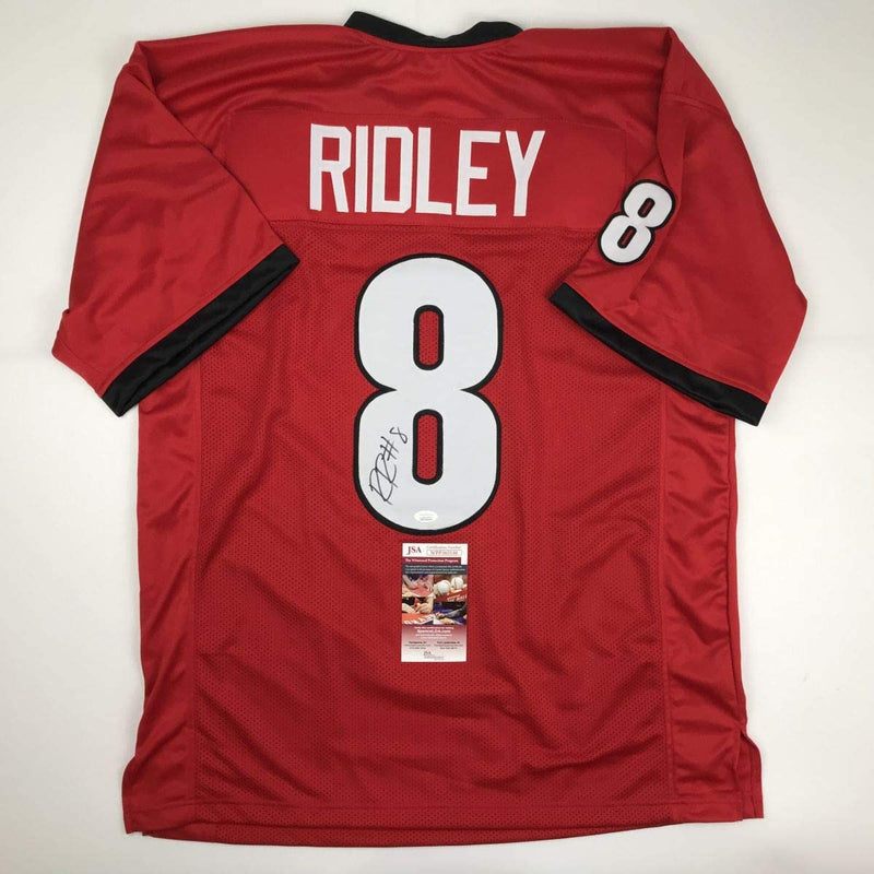 Autographed/Signed Riley Ridley Georgia Red College Football Jersey JSA COA