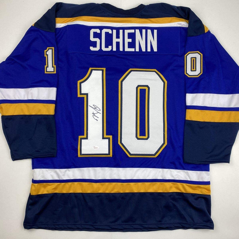 Autographed/Signed Brayden Schenn St. Louis Blue Hockey Jersey JSA COA