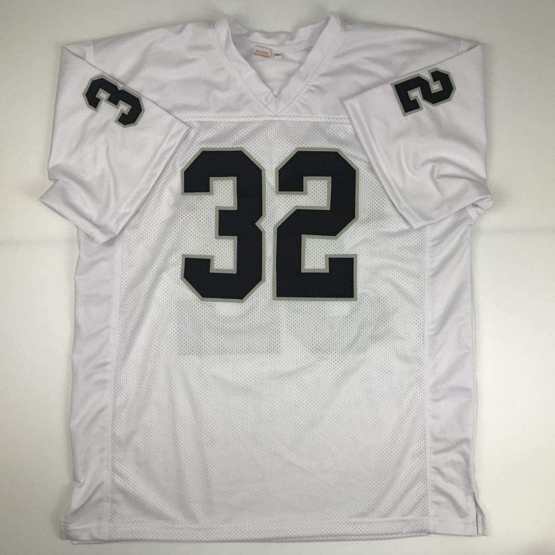 Autographed/Signed Marcus Allen Oakland White Football Jersey JSA COA