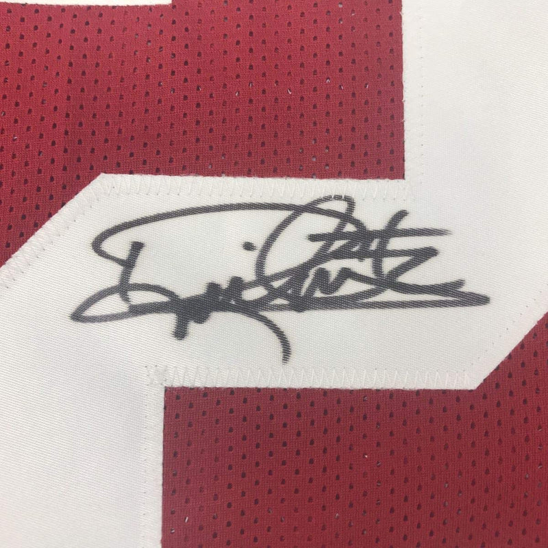 Autographed/Signed Derrick Henry Alabama Red College Football Jersey Beckett BAS COA