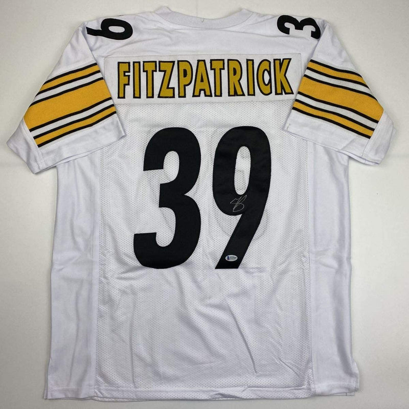 Autographed/Signed Minkah Fitzpatrick Pittsburgh White Football Jersey Beckett BAS COA