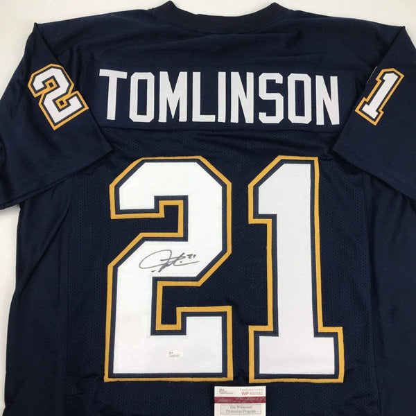 Autographed/Signed LaDainian Tomlinson San Diego Dark Blue Football Jersey JSA COA