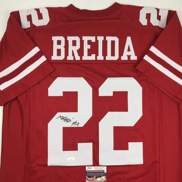 Autographed/Signed Matt Breida San Francisco Red Football Jersey JSA COA