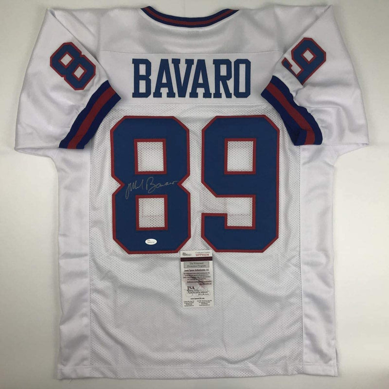 Autographed/Signed Mark Bavaro New York White Football Jersey JSA COA