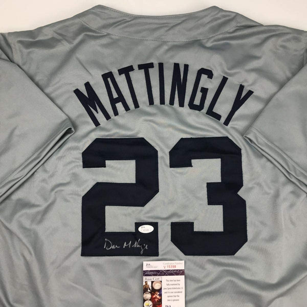 Autographed/Signed Don Mattingly New York Grey Baseball Jersey JSA COA