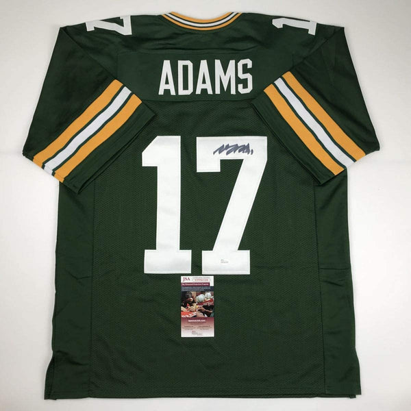 Autographed/Signed Davante Adams Green Bay Green Football Jersey JSA COA #2
