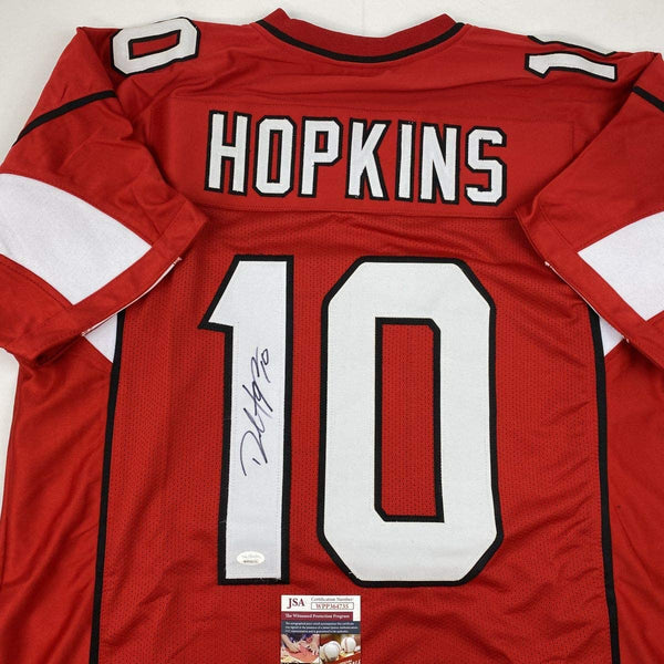Autographed/Signed DeAndre Hopkins Arizona Red Football Jersey JSA COA