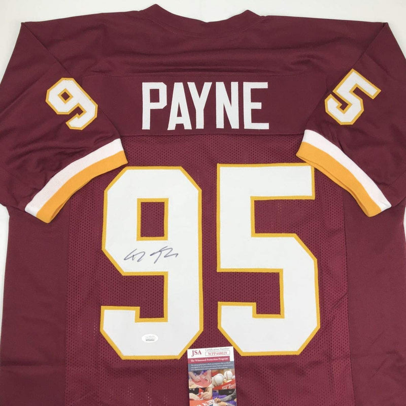 Autographed/Signed Daron Payne Washington Burgundy Football Jersey JSA COA