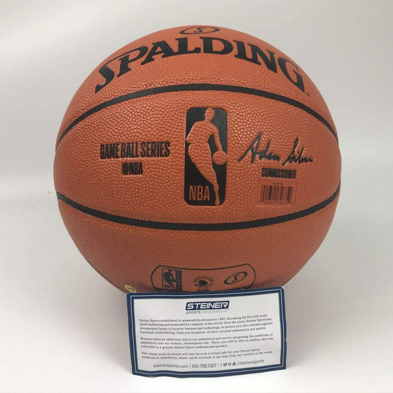 Autographed/Signed Stephen Curry Golden State Warriors Full Size Spalding Basketball Steiner Sports COA