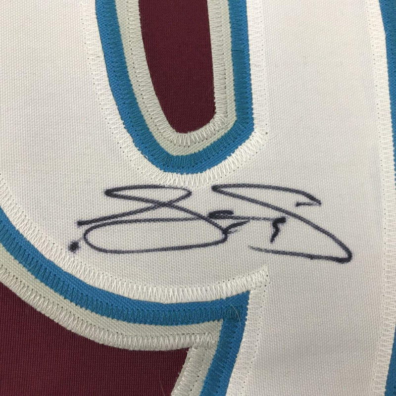 Autographed/Signed Joe Sakic Colorado Maroon Hockey Jersey Beckett BAS COA