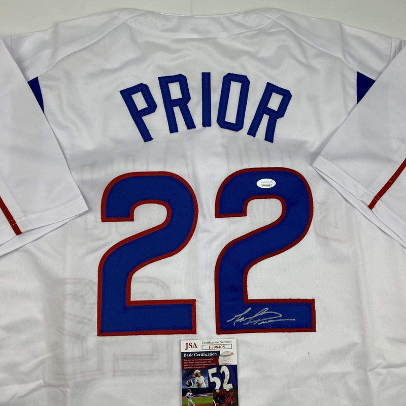 Autographed/Signed Mark Prior Chicago White Baseball Jersey JSA COA
