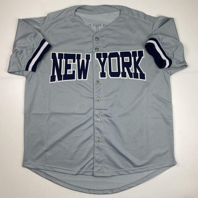 Autographed/Signed Derek Jeter New York Grey Baseball Jersey Steiner Sports COA Hologram Only