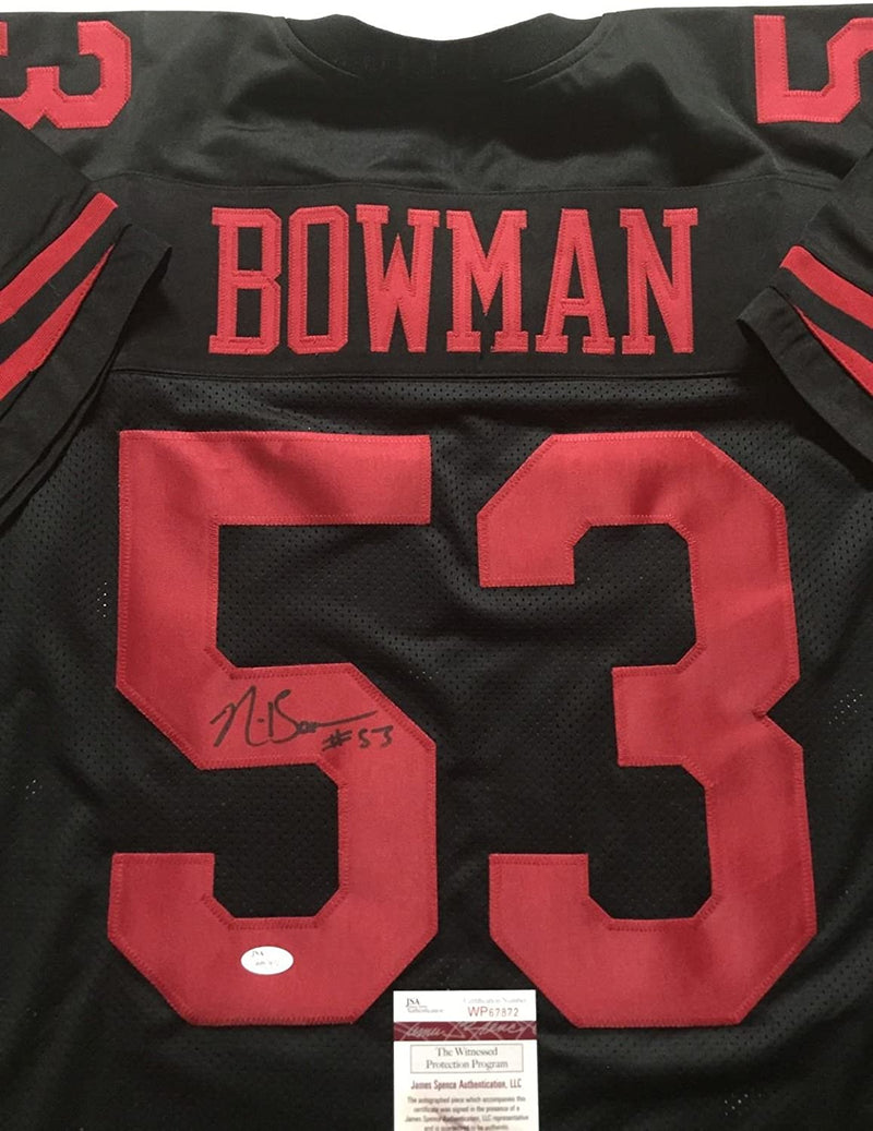 Autographed/Signed Navorro Bowman San Francisco 49ers Black Football Jersey JSA COA