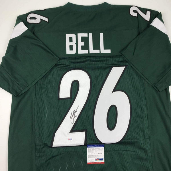 Autographed/Signed Le'Veon LeVeon Bell New York Green Football Jersey PSA/DNA COA