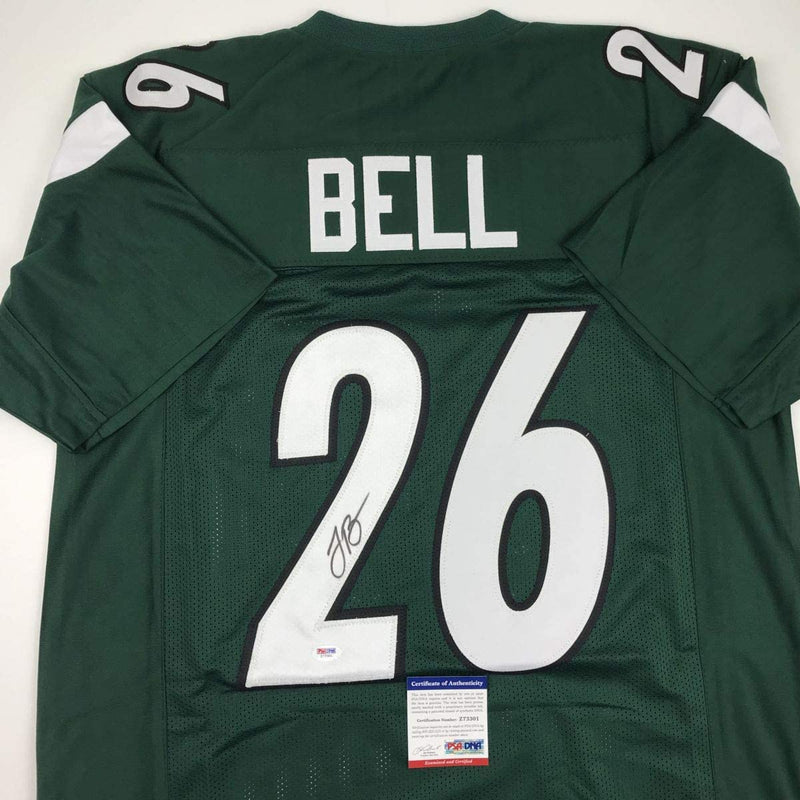 Autographed/Signed Le'Veon LeVeon Bell New York Green Football Jersey PSA/DNA COA