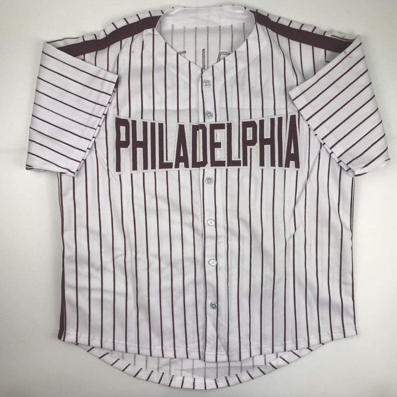 Autographed/Signed Steve Carlton Philadelphia Pinstripe Baseball Jersey JSA COA