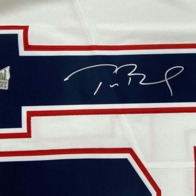 Autographed/Signed Tom Brady New England Patriots White Authentic Nike Limited Football Jersey Fanatics COA