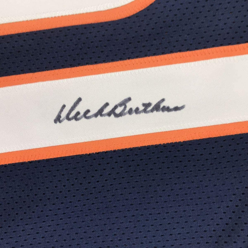 Autographed/Signed Dick Butkus Chicago Blue Stat Football Jersey JSA COA