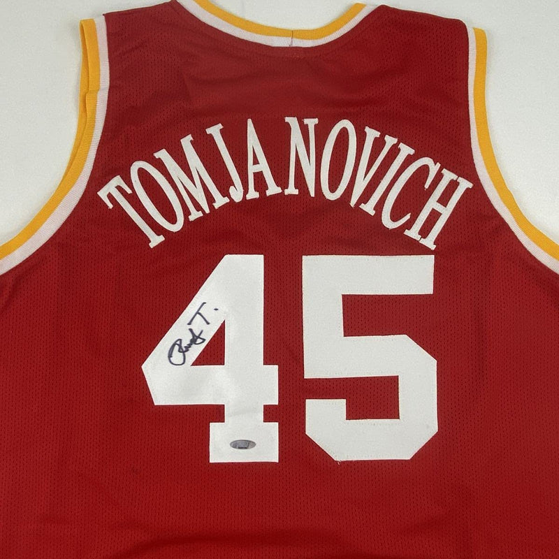 Autographed/Signed Rudy Tomjanovich Houston Red Basketball Jersey Tristar COA