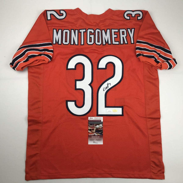 Autographed/Signed David Montgomery Chicago Bears Orange Football Jersey JSA COA