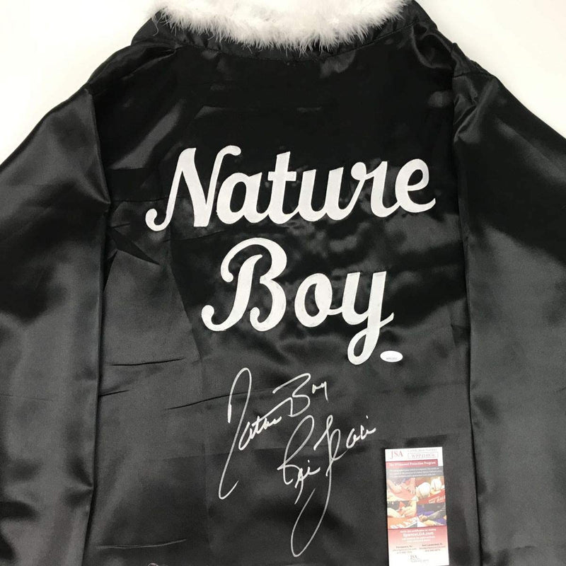 Autographed/Signed Ric Flair Nature Boy Black WWE Replica Wrestling Robe JSA COA Auto