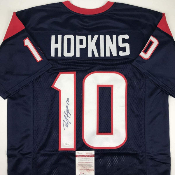 Autographed/Signed DeAndre Hopkins Houston Blue Football Jersey JSA COA