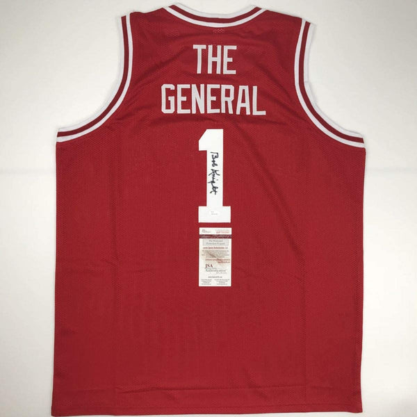 Autographed/Signed Bobby Bob Knight The General Indiana Hoosiers Red Basketball Jersey JSA COA