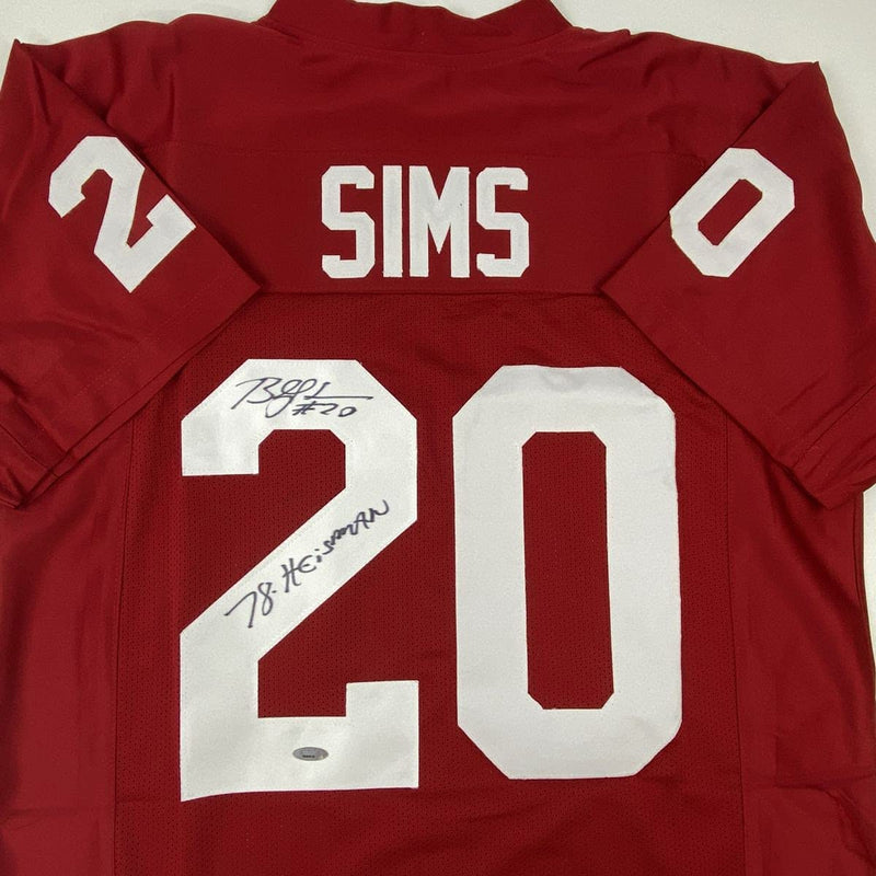 Autographed/Signed Billy Sims 78 Heisman Oklahoma Maroon College Football Jersey Tristar COA Holo Only