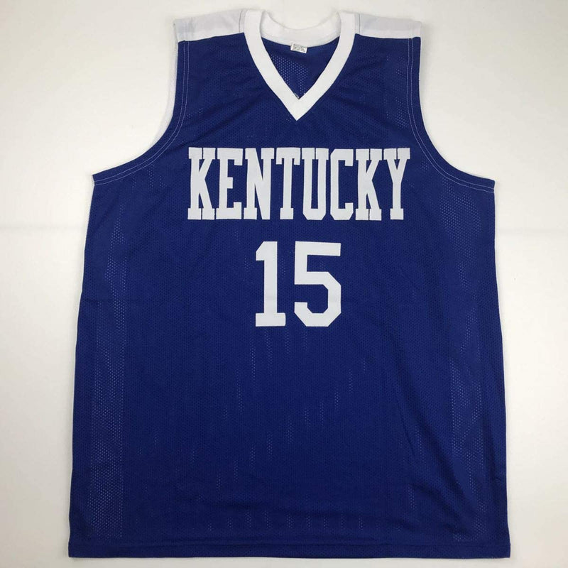 Autographed/Signed DeMarcus Cousins Kentucky Blue College Basketball Jersey JSA COA