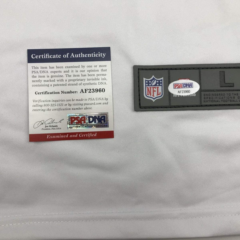 Autographed/Signed Ezekiel Elliott Dallas White Football Jersey PSA/DNA COA #2