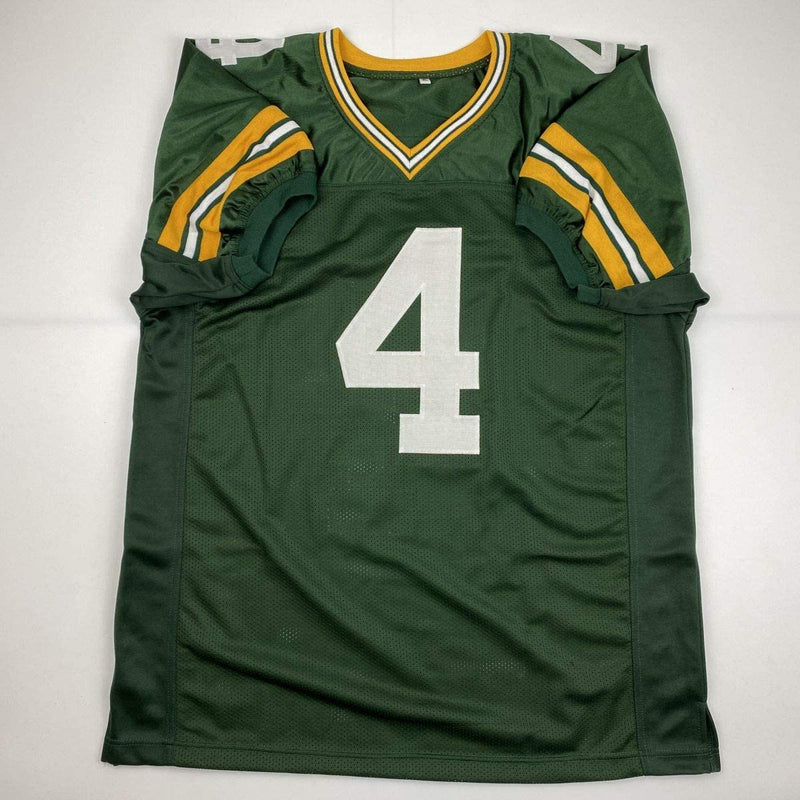 Autographed/Signed Brett Favre 95 96 97 MVP Green Bay Green Football Jersey PSA/DNA COA
