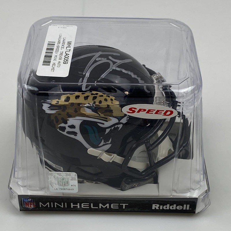 Autographed/Signed Trevor Lawrence Jacksonville Jaguars Jags Mini Football Helmet Fanatics COA