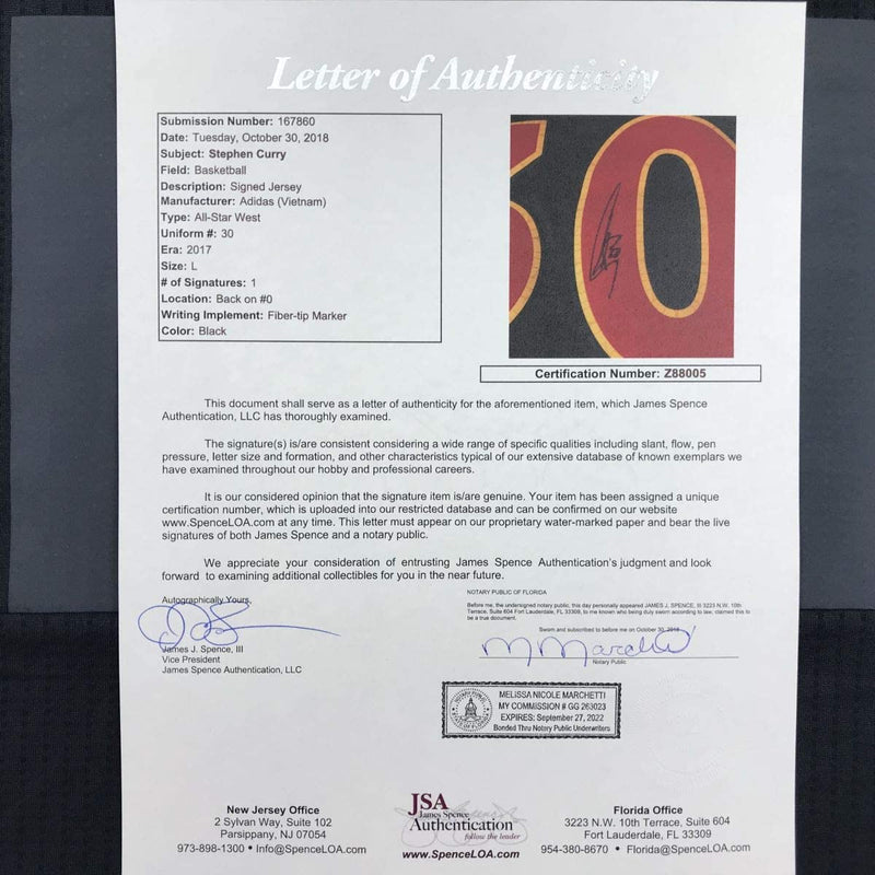 Autographed/Signed Stephen Steph Curry Black NBA All-Star Game Basketball Jersey JSA COA/LOA