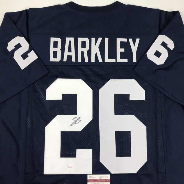 Autographed/Signed Saquon Barkley Penn State Blue College Football Jersey JSA COA